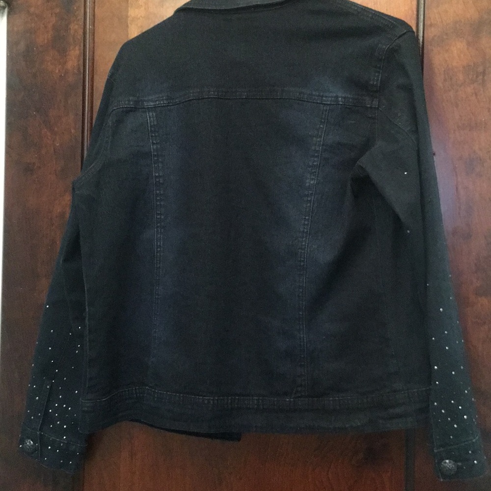 DG2 denim jacket. Rhinestone studs throughout. - Picture 3 of 5